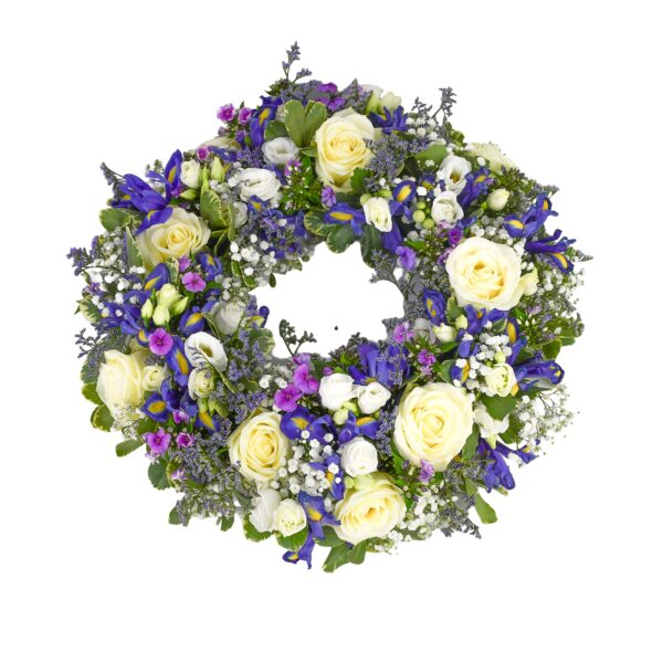 Purple and White Wreath