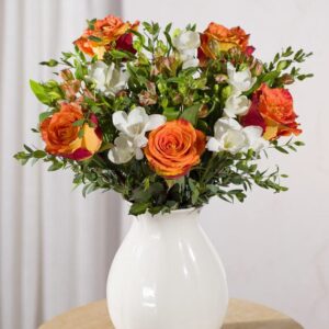 Autumn Rose and Freesias